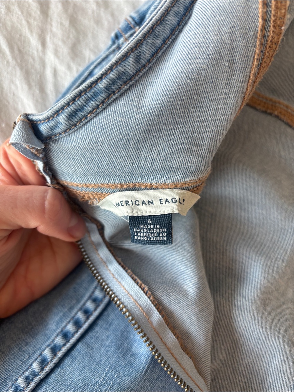 WESTERN STYLE🐎 American Eagle Outfitters Light Blue Denim Dress - Picture 6 of 9